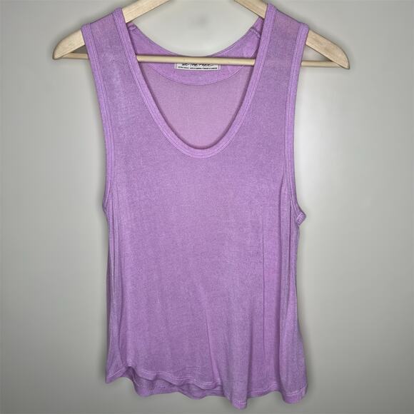 Free People Take The Plunge Tank Top XS Lilac Scoop Neck Minimalist Jersey Knit - Picture 2 of 11